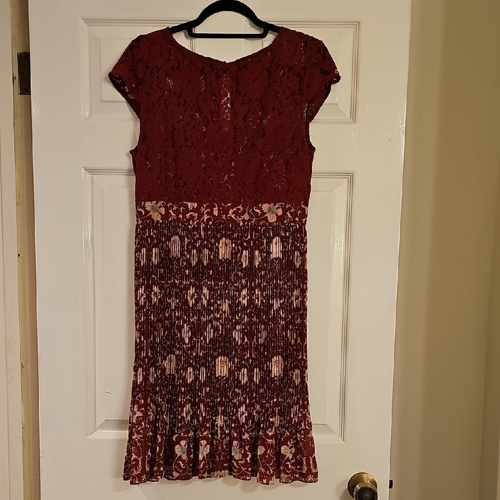 Tracy Reese Burgundy Floral Midi Dress